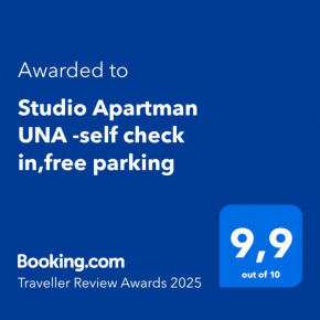 Studio Apartman UNA -self check in,free parking